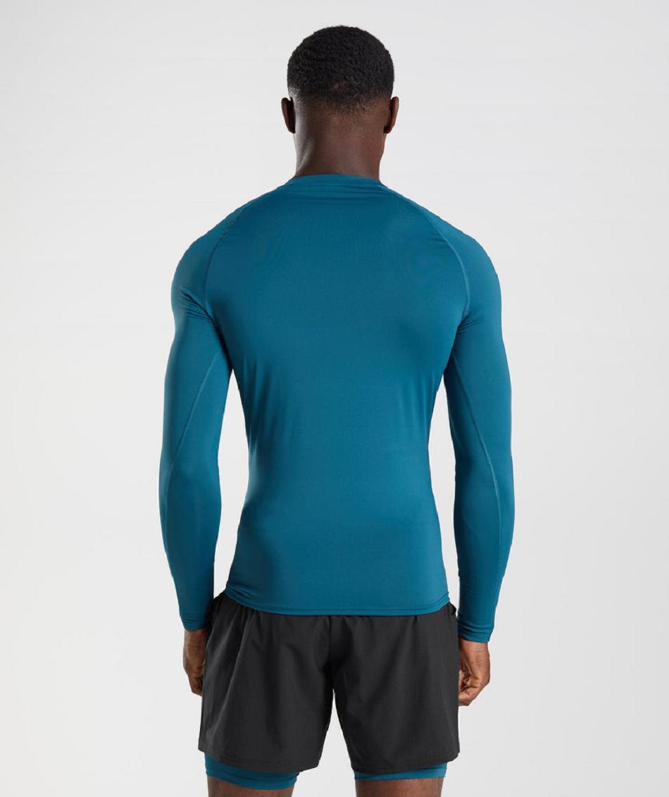 Long Sleeve Gymshark Element Baselayer Hombre Azules | CO 3920ILH